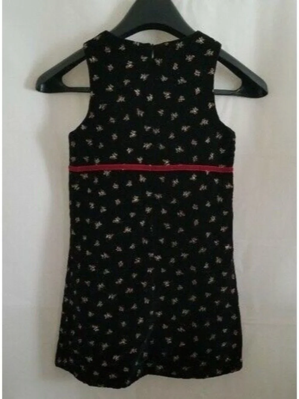 The Children’s Place Little Girls Embroidered Floral Black Velvet Dress Size 10